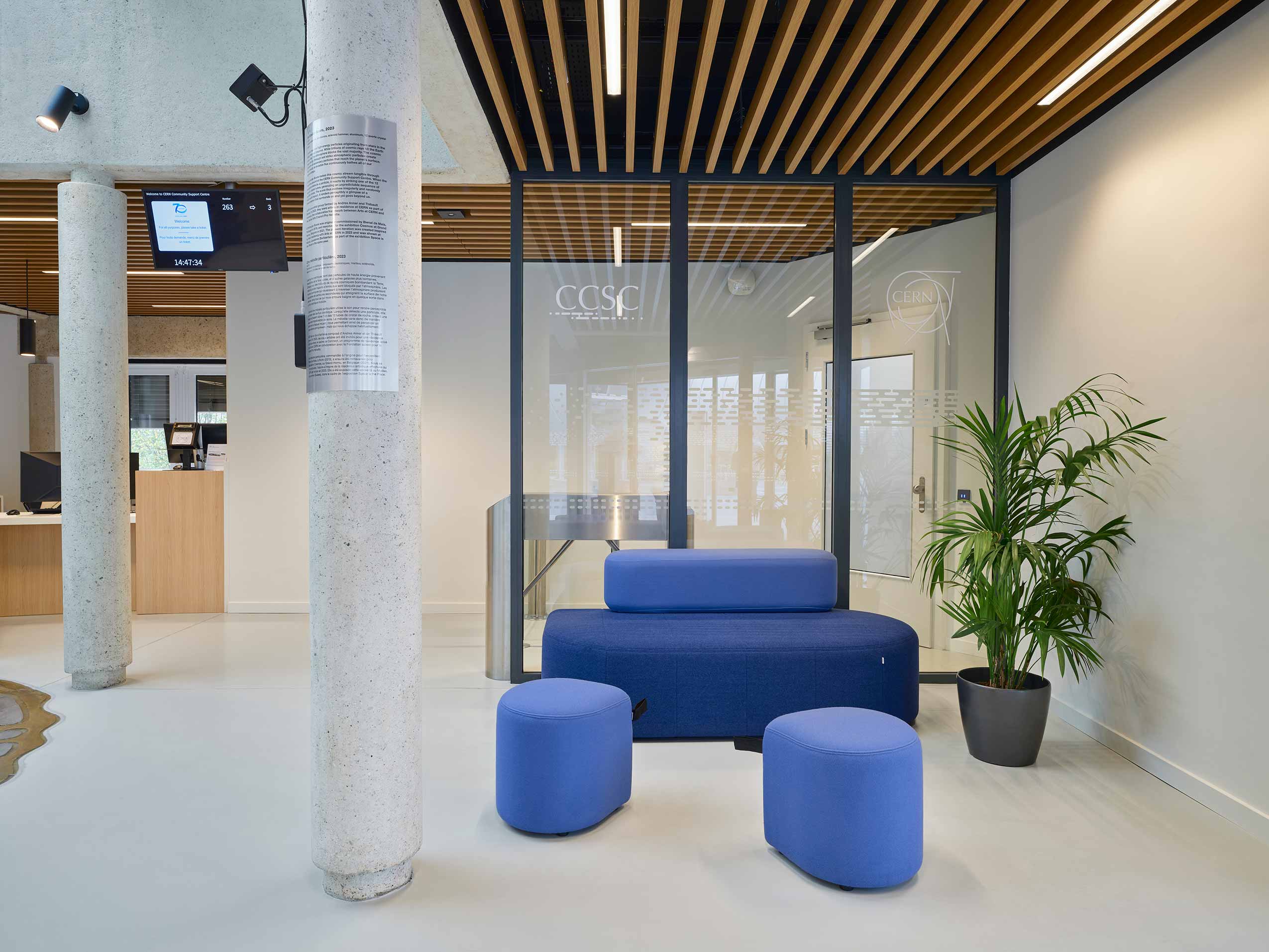 Profim Revo sofa in entrance Foyer at Cern Lab